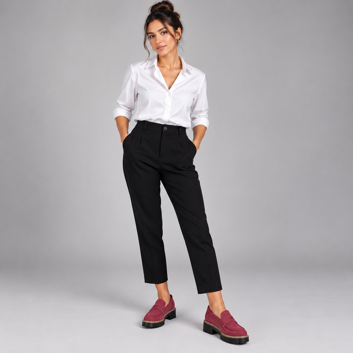 Mocasines Ortopédicos para Mujer con Soporte Ergonómico del Arco | Diseño Sin Cordones | Plantilla Acolchada, Punta Redonda, Ajuste Ancho | Oficina y Uso Diario