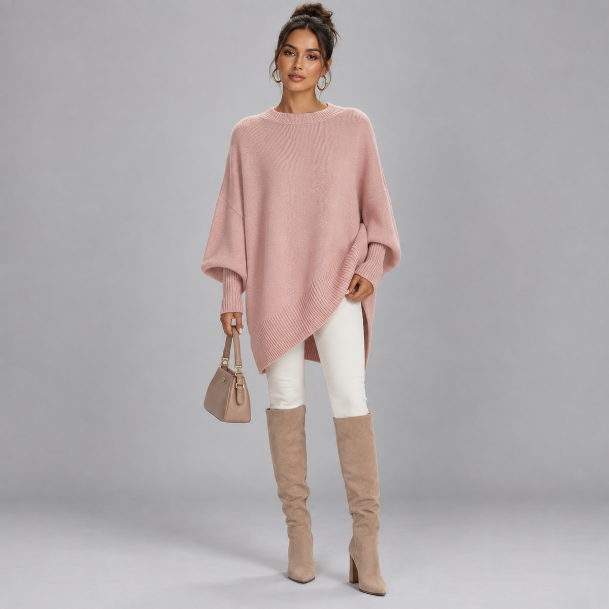 Jersey de punto fino para mujer con corte entallado