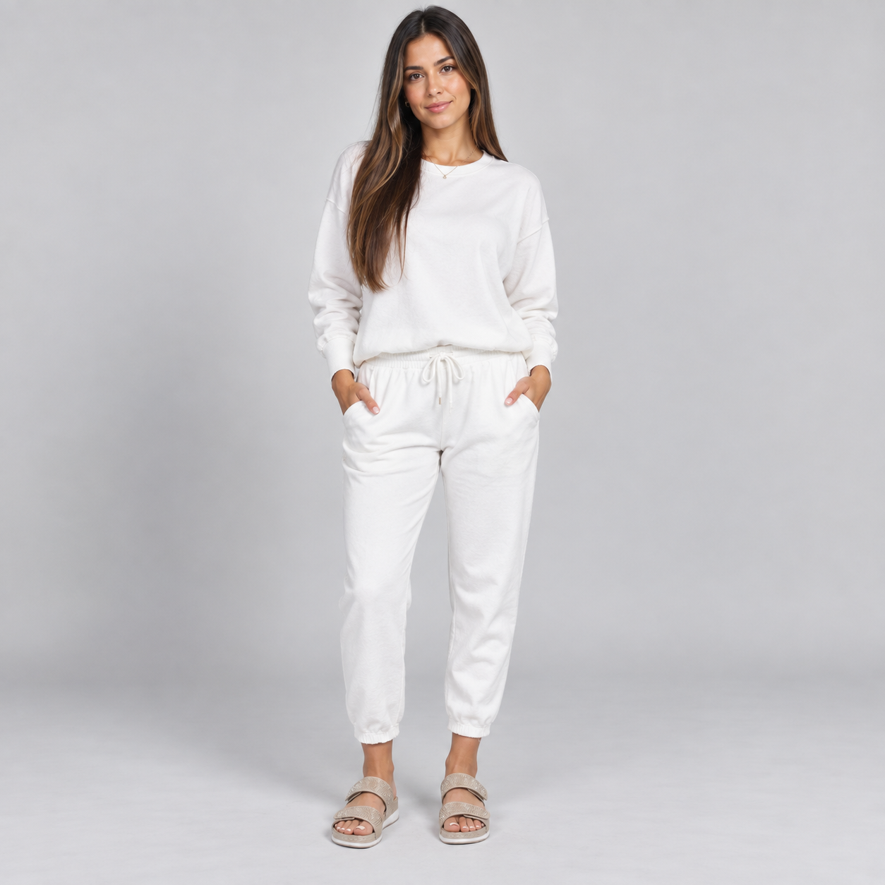 Sandalias de cuña para mujer con pedrería y acolchado