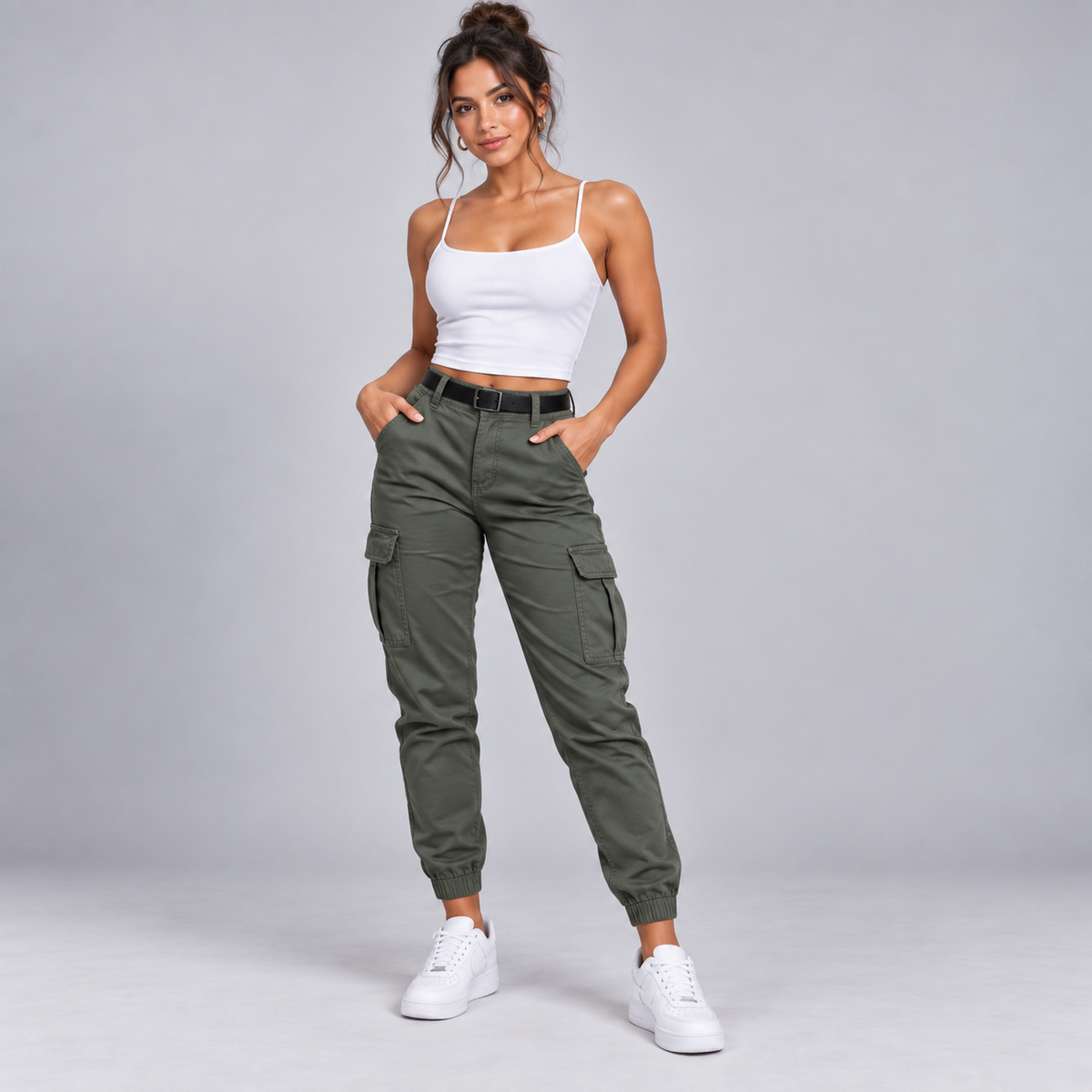 Pantalón Cargo para Mujer con Múltiples Bolsillos | Corte Relajado y Pierna Larga | Estilo Urbano para Uso Diario y Viajes