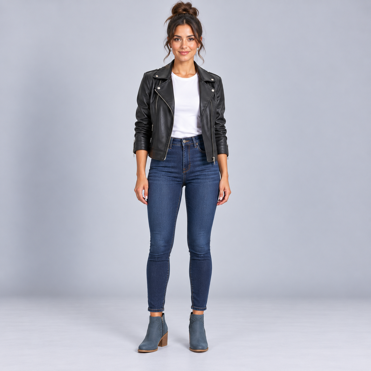 Botines de Mujer Calados con Tacón Bajo y Cremallera | Diseño Perforado y Punta Versátil | Estilo Casual para Otoño y Primavera