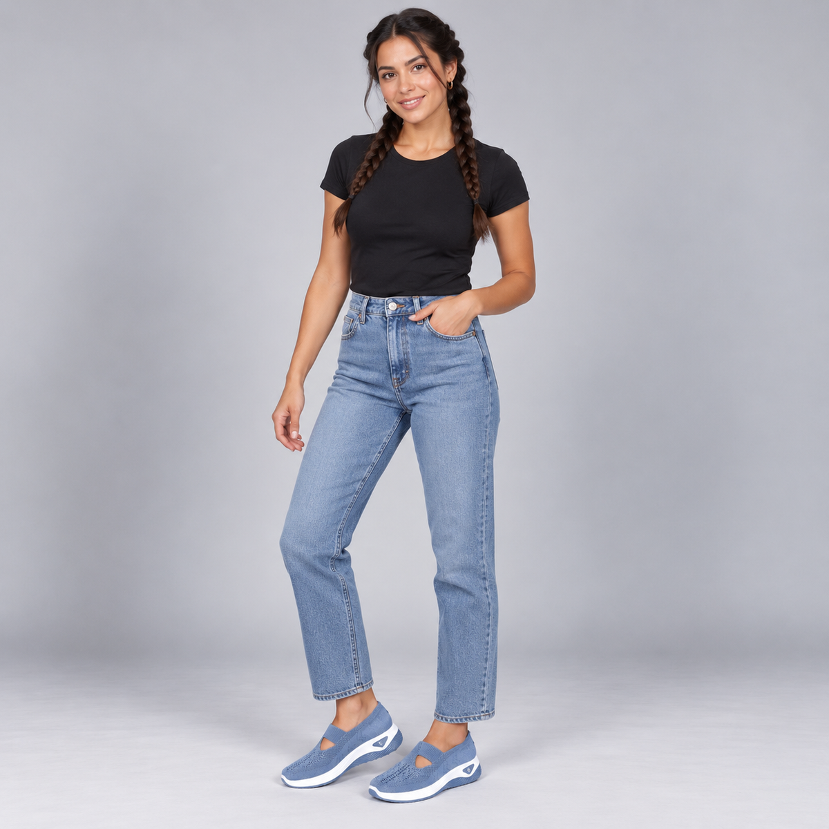 Zapatillas con Cuña Interior y Malla Transpirable | Diseño Sin Cordones y Plantilla Acolchada | Suela Antideslizante para Mujer