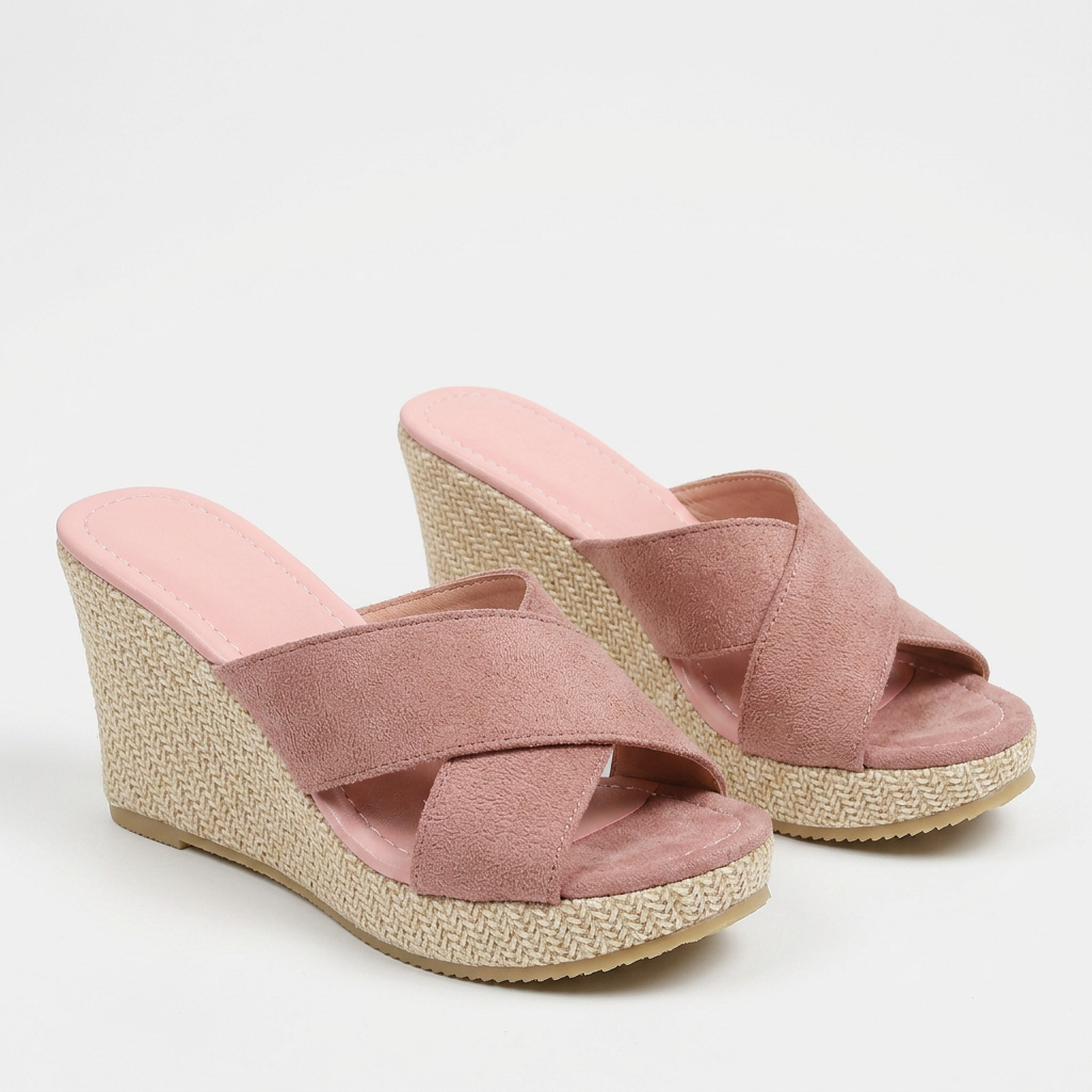 Tess - Sandalias ortopédicas de tacón de cuña para mujer con tiras cruzadas y puntera abierta