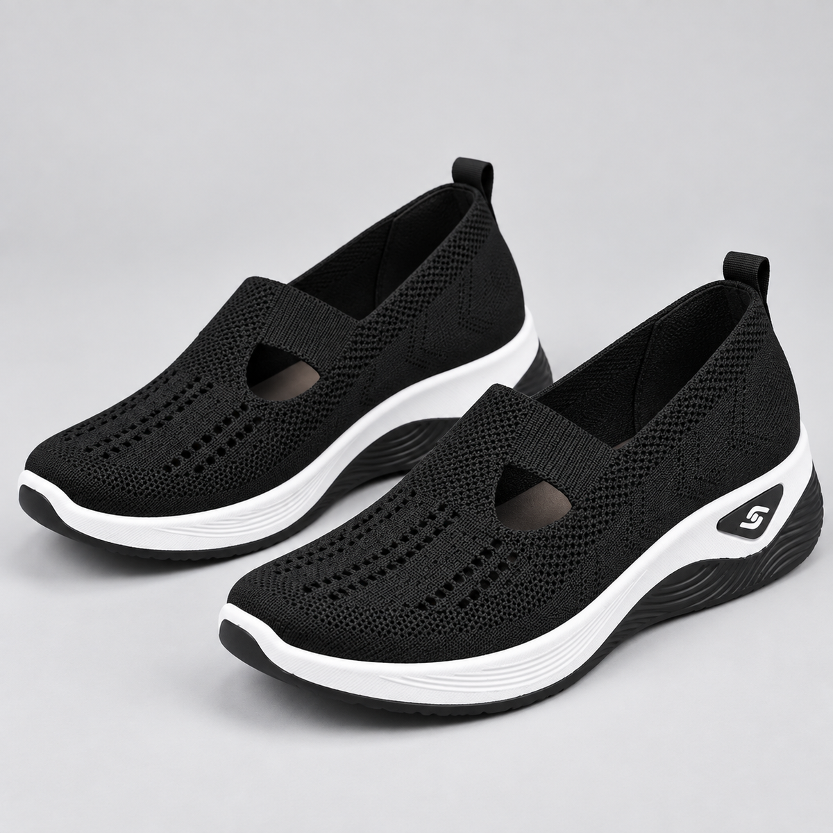 Zapatillas con Cuña Interior y Malla Transpirable | Diseño Sin Cordones y Plantilla Acolchada | Suela Antideslizante para Mujer