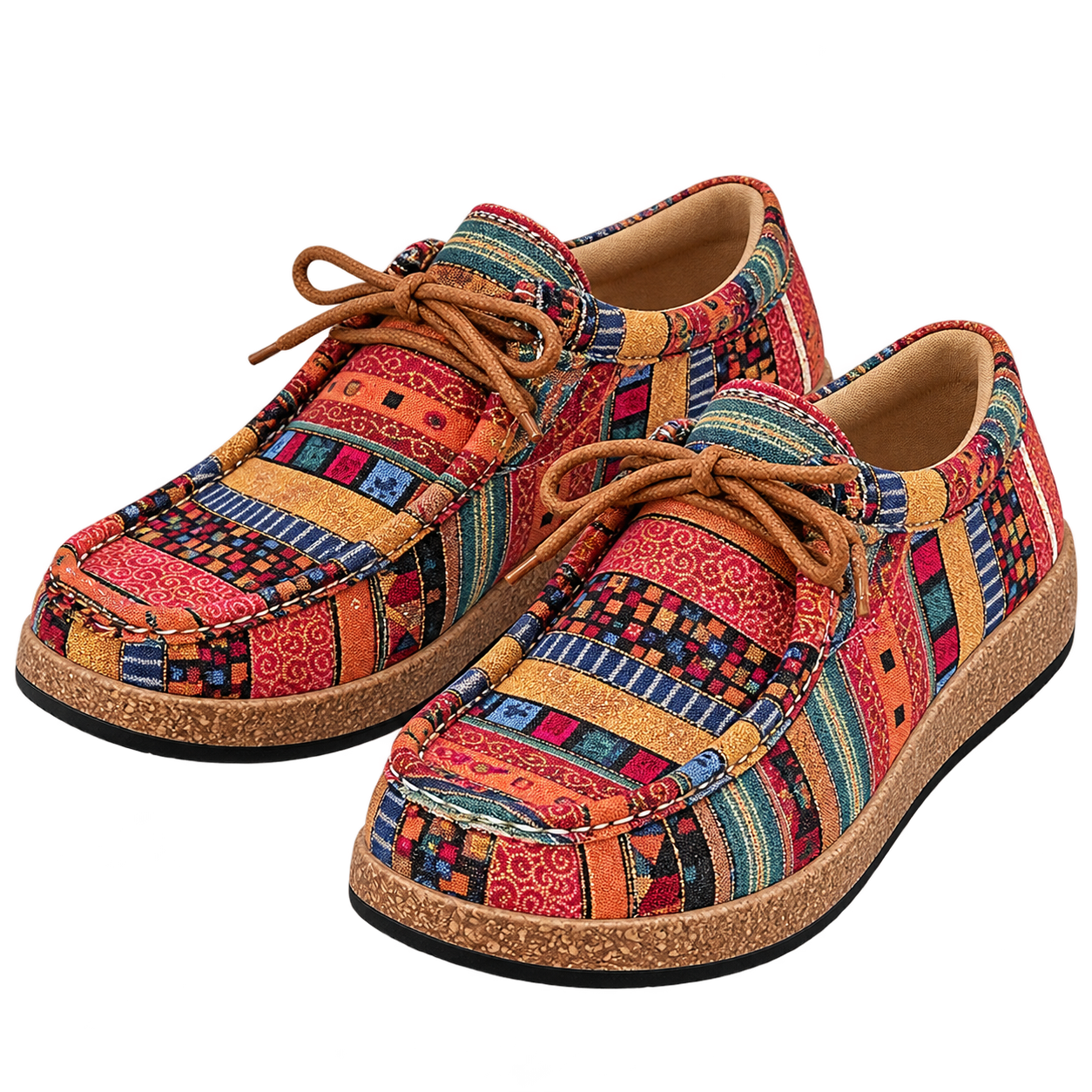 Zapatillas de lona para mujer con diseño de patchwork