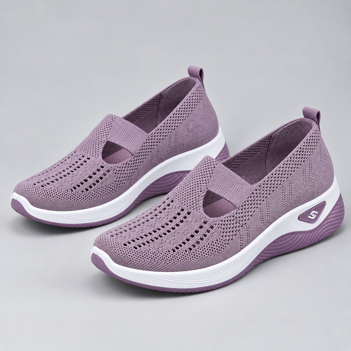 Zapatillas con Cuña Interior y Malla Transpirable | Diseño Sin Cordones y Plantilla Acolchada | Suela Antideslizante para Mujer