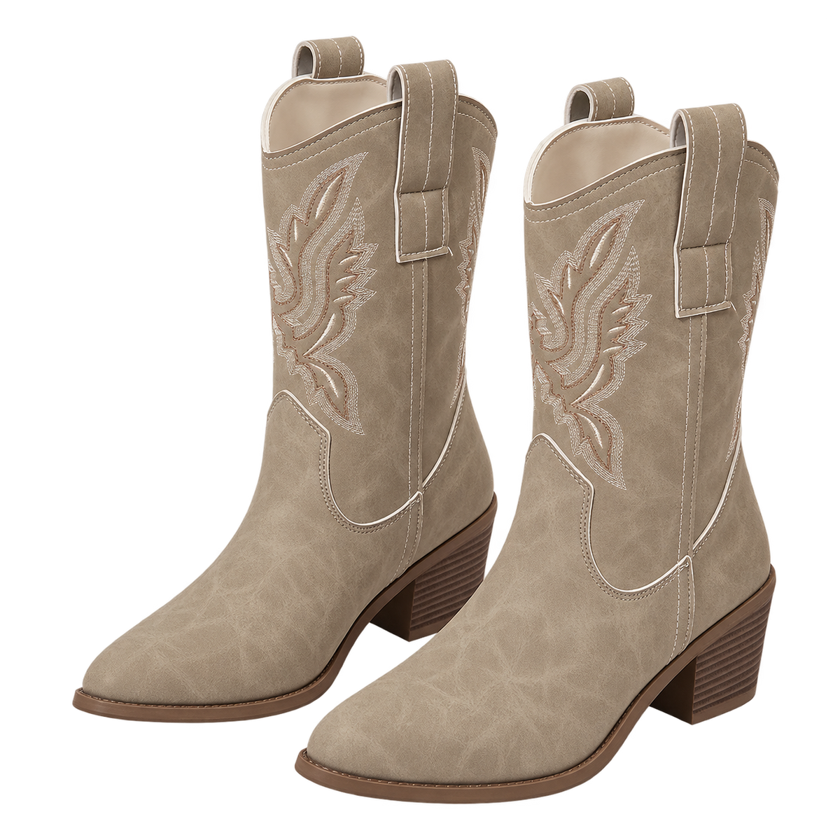 Botines vaqueros de mujer con bordado a mano
