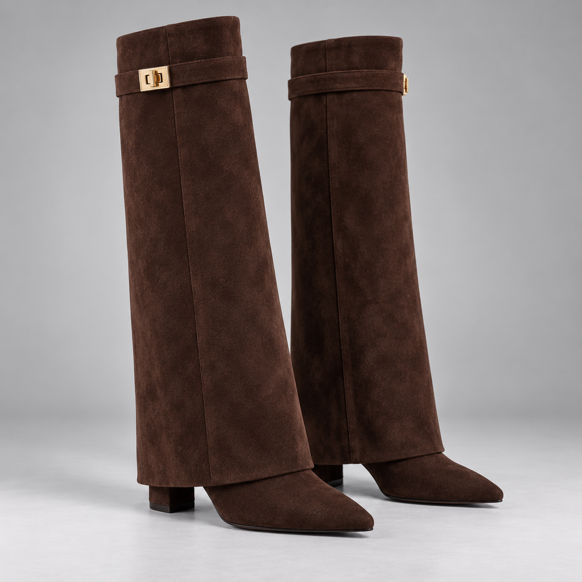 Botas Altas de Ante Clásicas para Mujer | Diseño Atemporal y Corte Elegante | Plantilla Acolchada para Otoño e Invierno