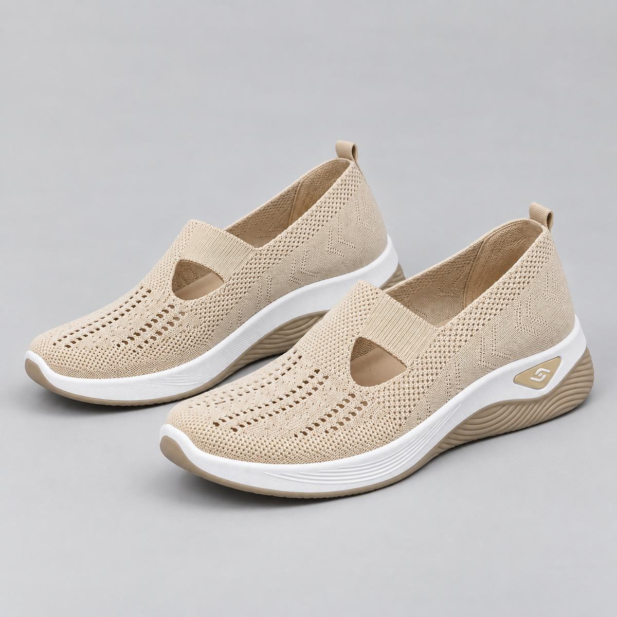 Zapatillas con Cuña Interior y Malla Transpirable | Diseño Sin Cordones y Plantilla Acolchada | Suela Antideslizante para Mujer