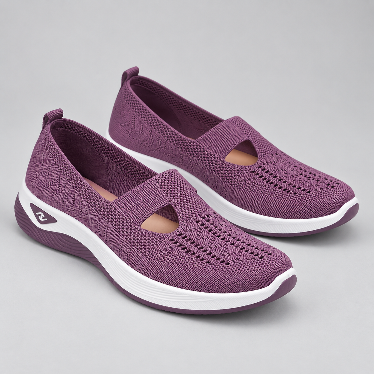 Zapatillas con Cuña Interior y Malla Transpirable | Diseño Sin Cordones y Plantilla Acolchada | Suela Antideslizante para Mujer
