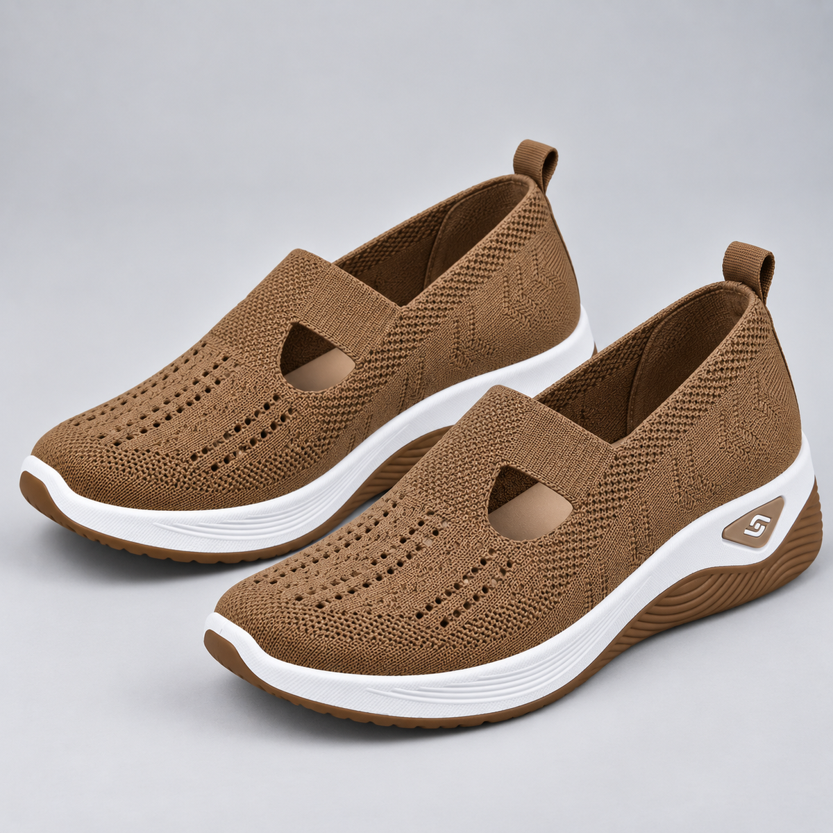 Zapatillas con Cuña Interior y Malla Transpirable | Diseño Sin Cordones y Plantilla Acolchada | Suela Antideslizante para Mujer