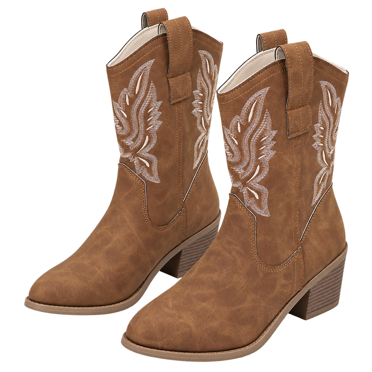 Botines vaqueros de mujer con bordado a mano