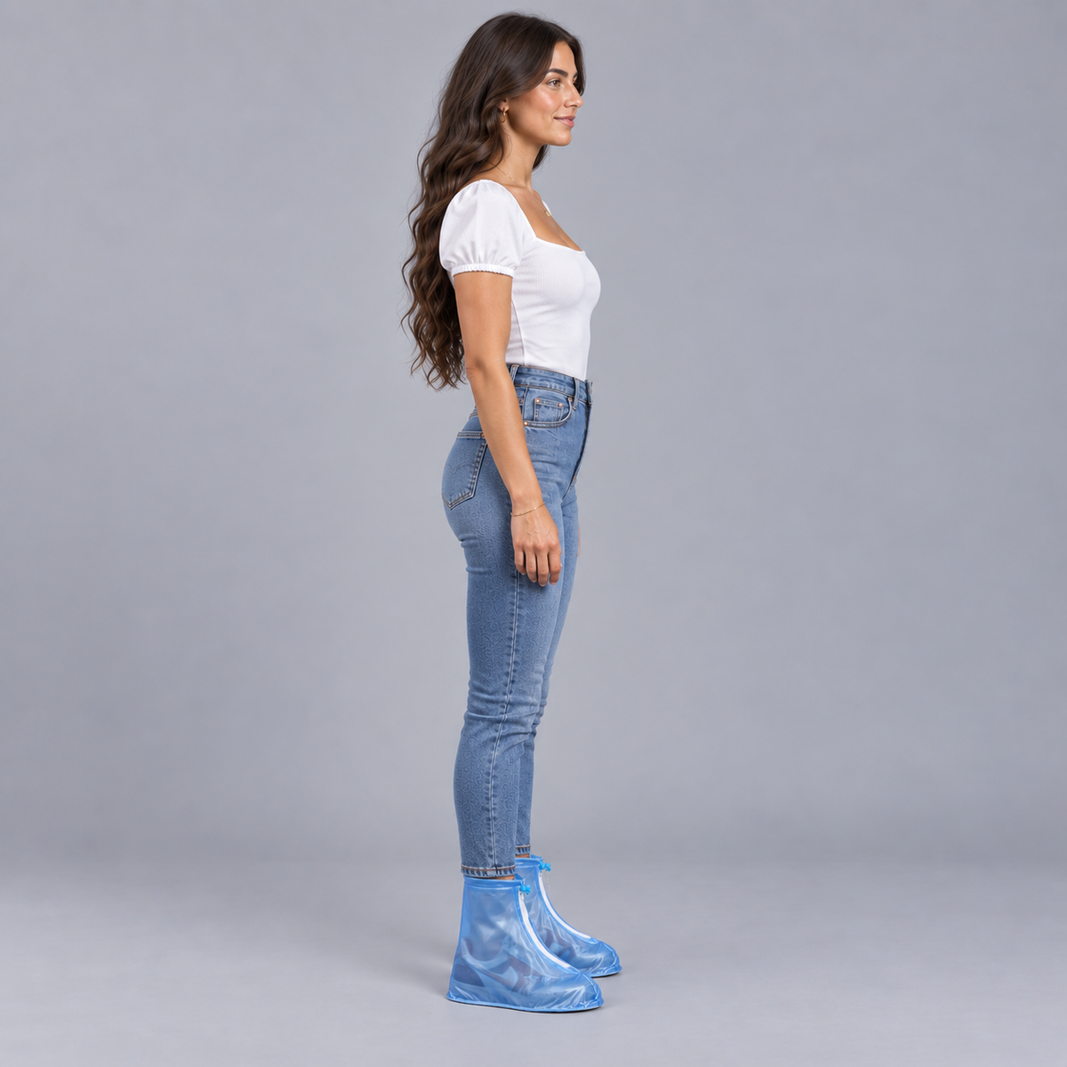 Cubrezapatos de poliéster premium con cremallera frontal