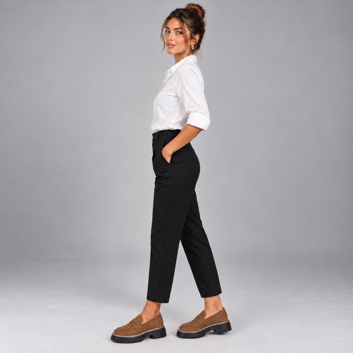 Mocasines Ortopédicos para Mujer con Soporte Ergonómico del Arco | Diseño Sin Cordones | Plantilla Acolchada, Punta Redonda, Ajuste Ancho | Oficina y Uso Diario