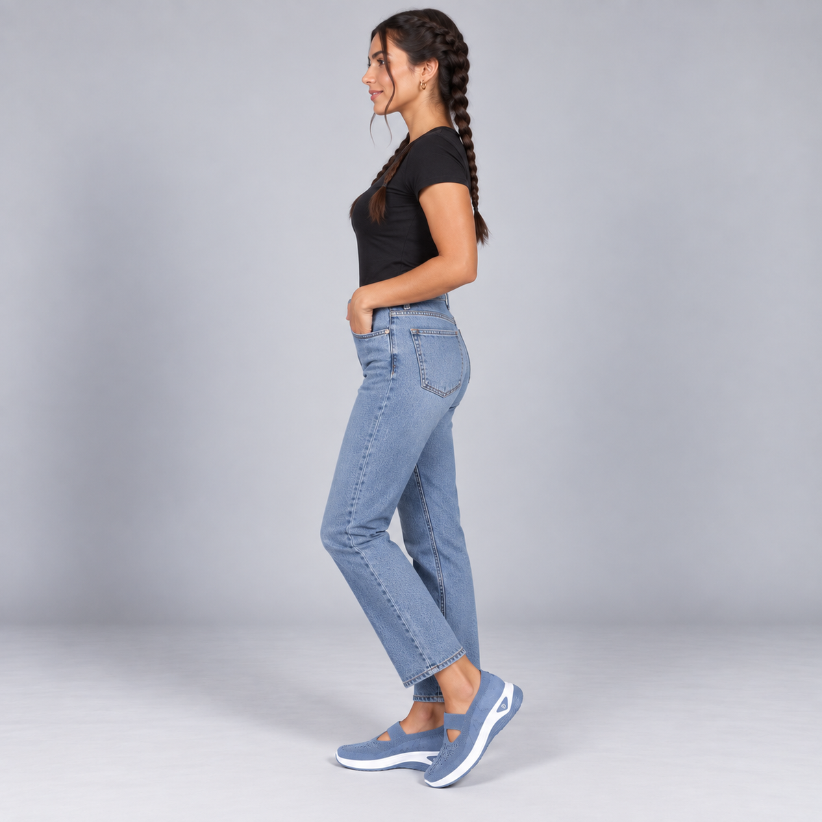 Zapatillas con Cuña Interior y Malla Transpirable | Diseño Sin Cordones y Plantilla Acolchada | Suela Antideslizante para Mujer