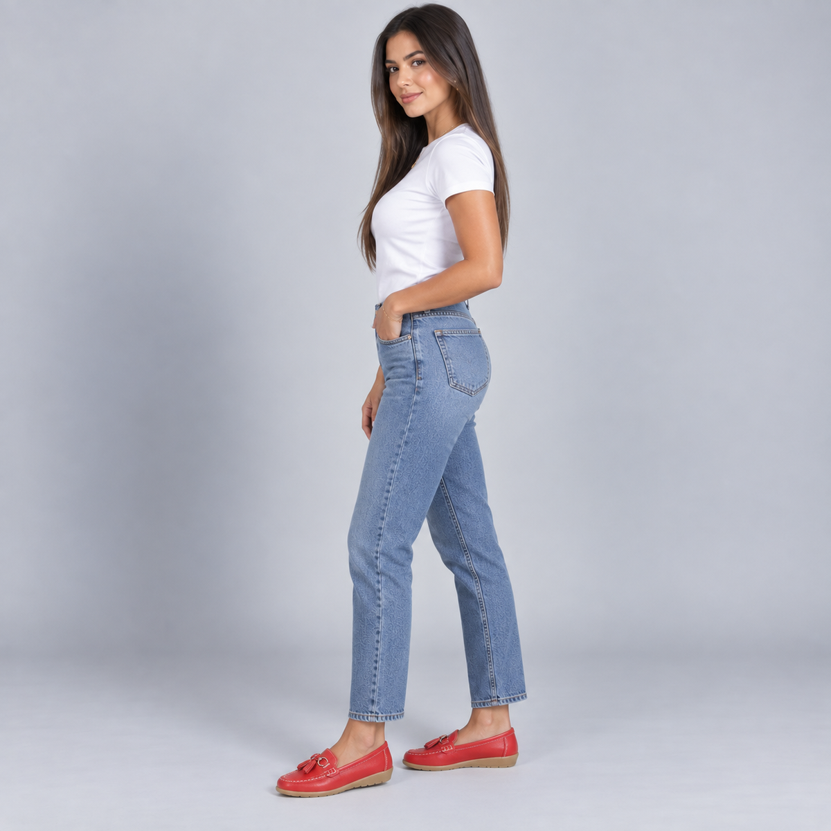 Mocasines ortopédicos de cuero para mujer | Sin cordones, plantilla acolchada | Soporte ergonómico, tacón bajo | Zapatos de oficina | Zapatos para uso diario