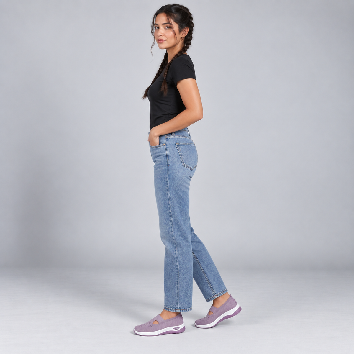 Zapatillas con Cuña Interior y Malla Transpirable | Diseño Sin Cordones y Plantilla Acolchada | Suela Antideslizante para Mujer