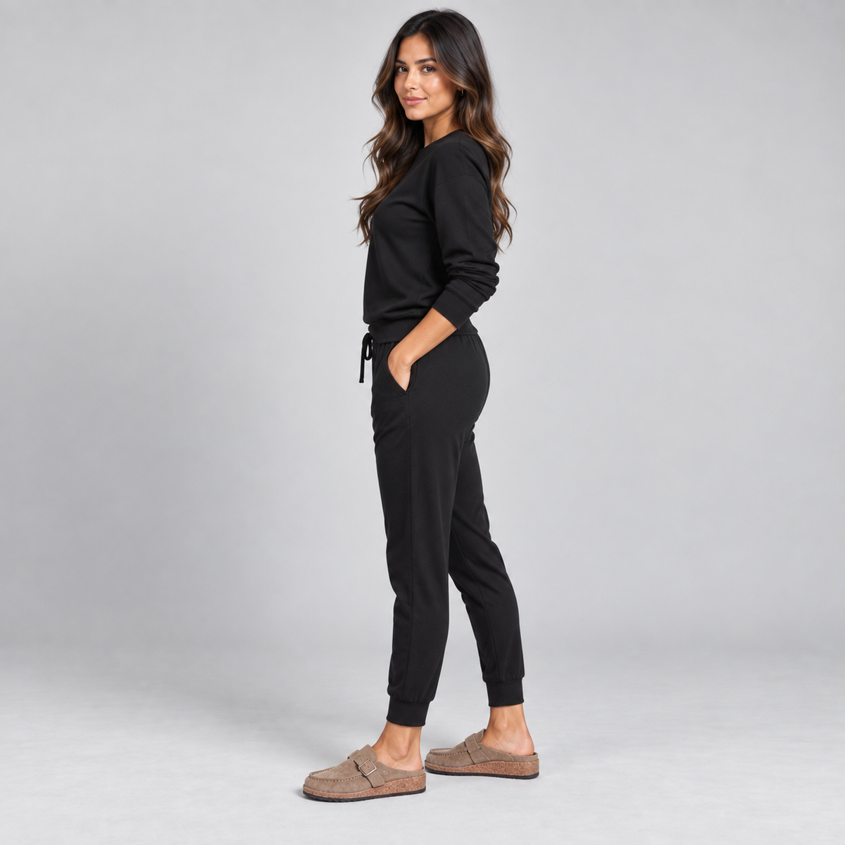 Sandalias de ante para mujer con plantilla acolchada