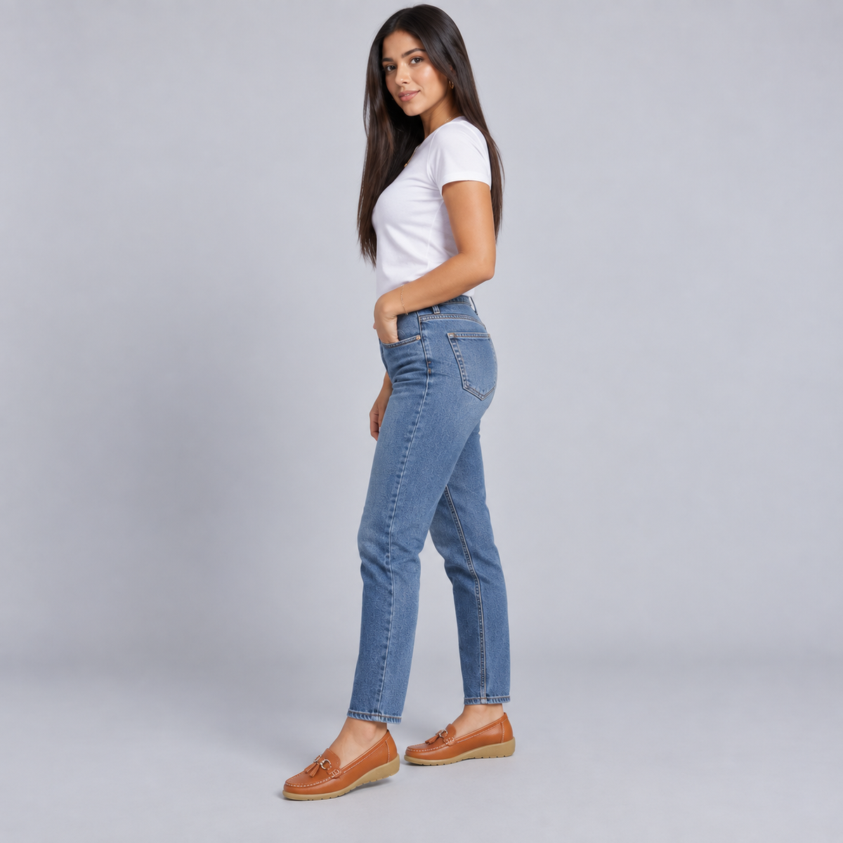 Mocasines ortopédicos de cuero para mujer | Sin cordones, plantilla acolchada | Soporte ergonómico, tacón bajo | Zapatos de oficina | Zapatos para uso diario