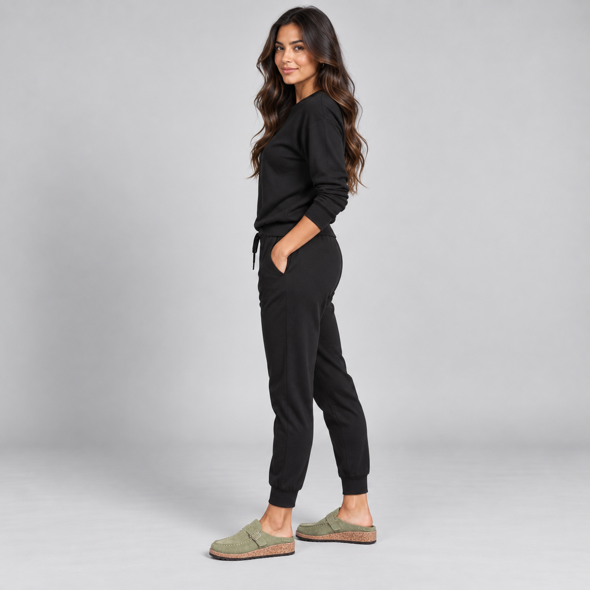 Sandalias de ante para mujer con plantilla acolchada