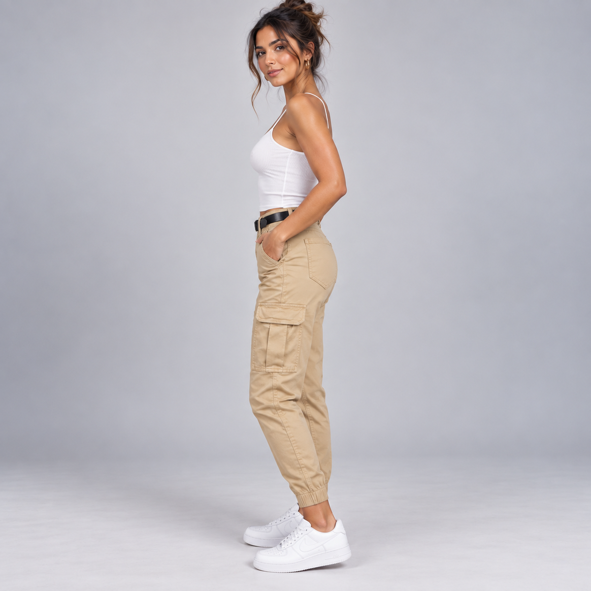 Pantalón Cargo para Mujer con Múltiples Bolsillos | Corte Relajado y Pierna Larga | Estilo Urbano para Uso Diario y Viajes