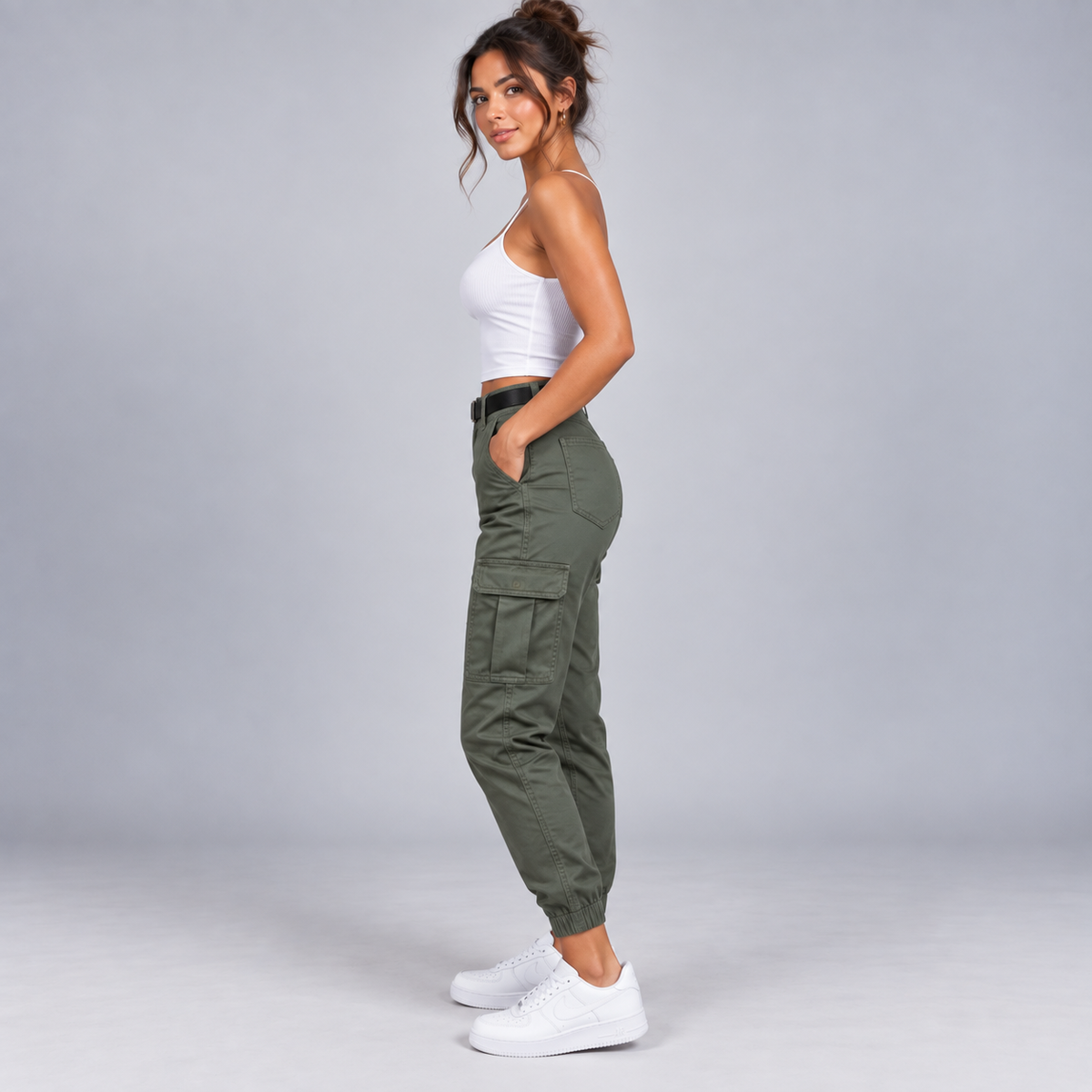 Pantalón Cargo para Mujer con Múltiples Bolsillos | Corte Relajado y Pierna Larga | Estilo Urbano para Uso Diario y Viajes