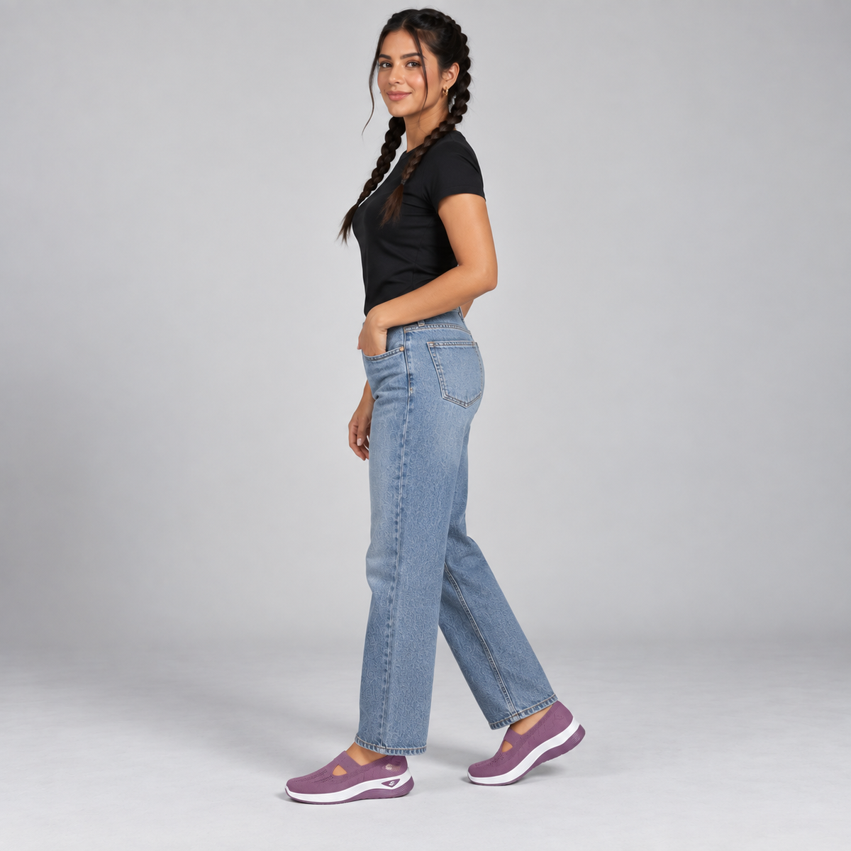 Zapatillas con Cuña Interior y Malla Transpirable | Diseño Sin Cordones y Plantilla Acolchada | Suela Antideslizante para Mujer