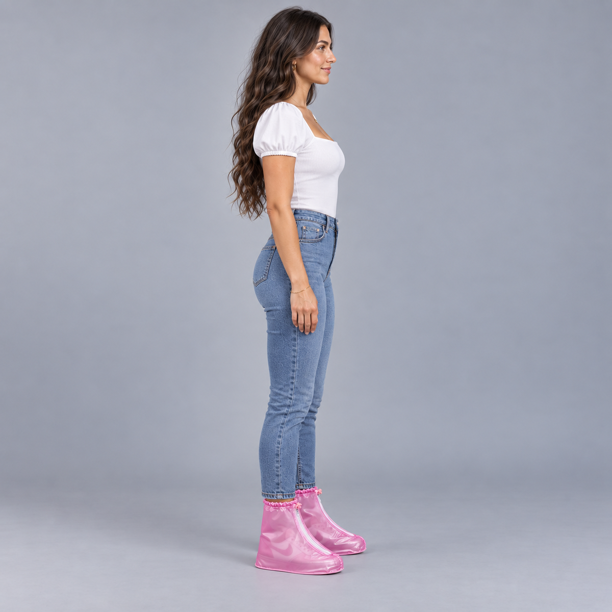 Cubrezapatos de poliéster premium con cremallera frontal