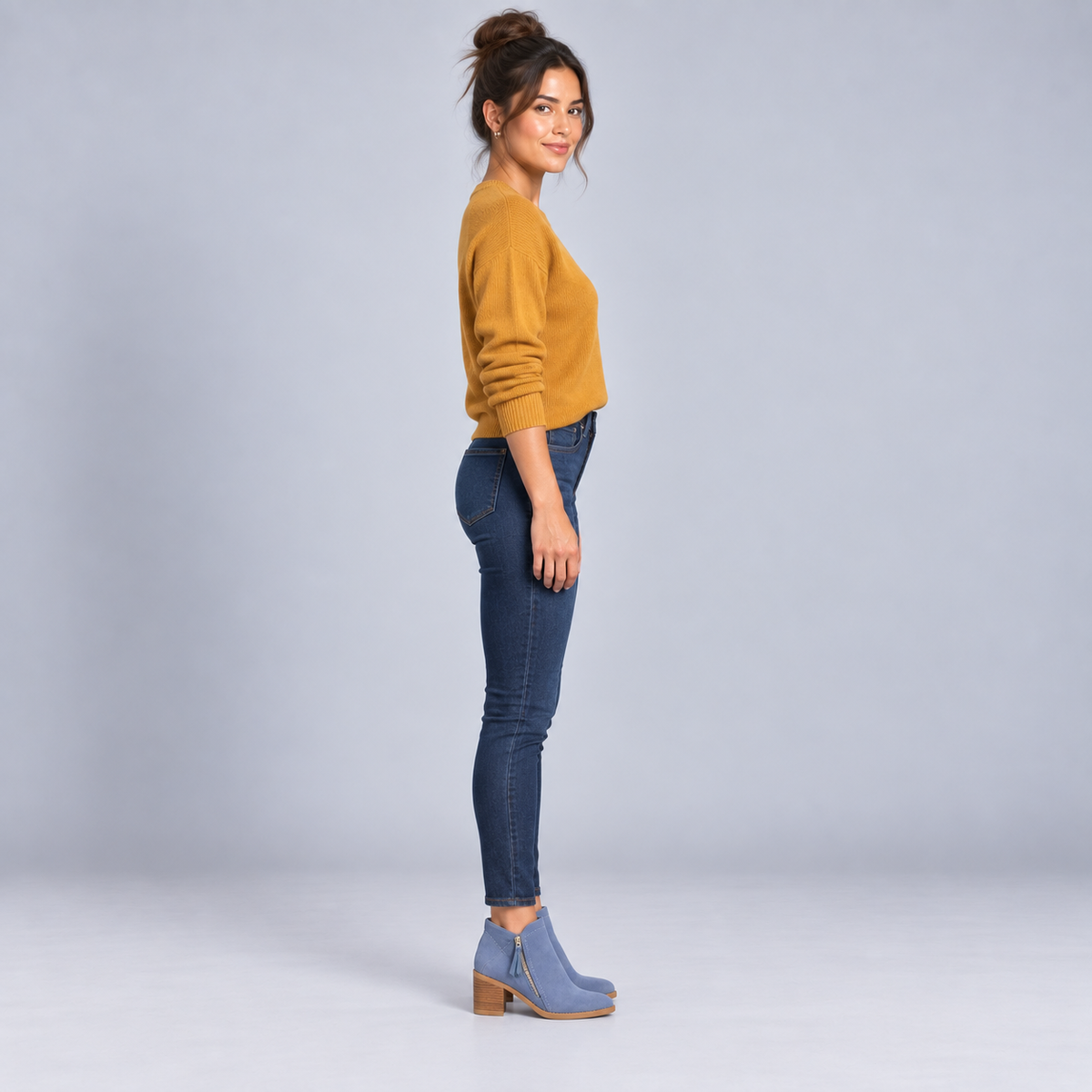 Botines de Piel para Mujer con Cremallera Lateral | Punta Redondeada y Tacón Bloque | Diseño Versátil para Looks Urbanos