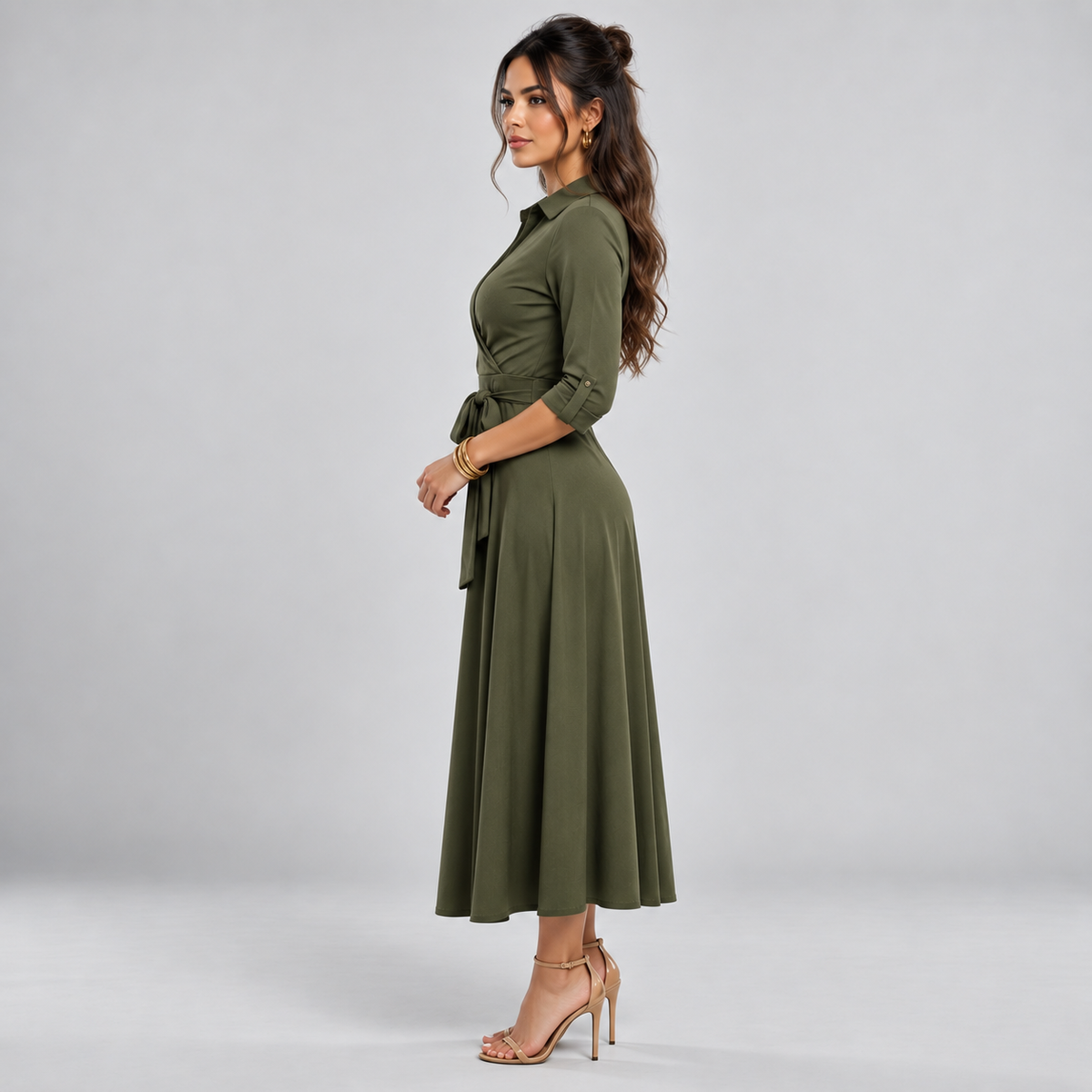 Vestido Camisero de Mujer con Cuello Clásico | Corte Fluido y Relajado | Diseño Minimalista para Otoño y Uso Diario