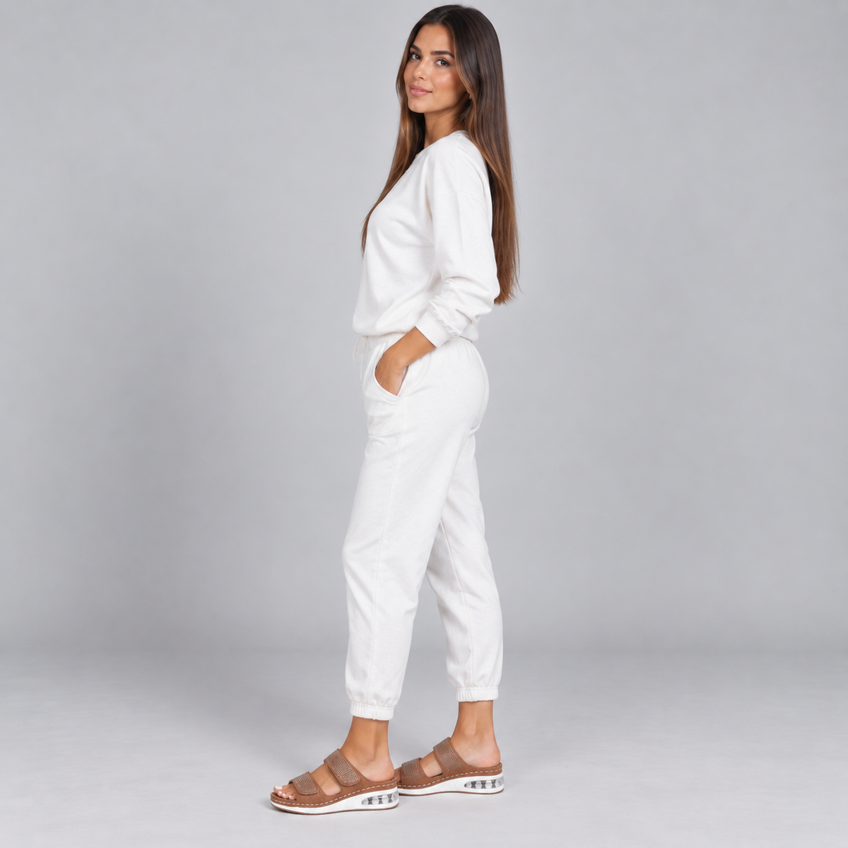 Sandalias de cuña para mujer con pedrería y acolchado