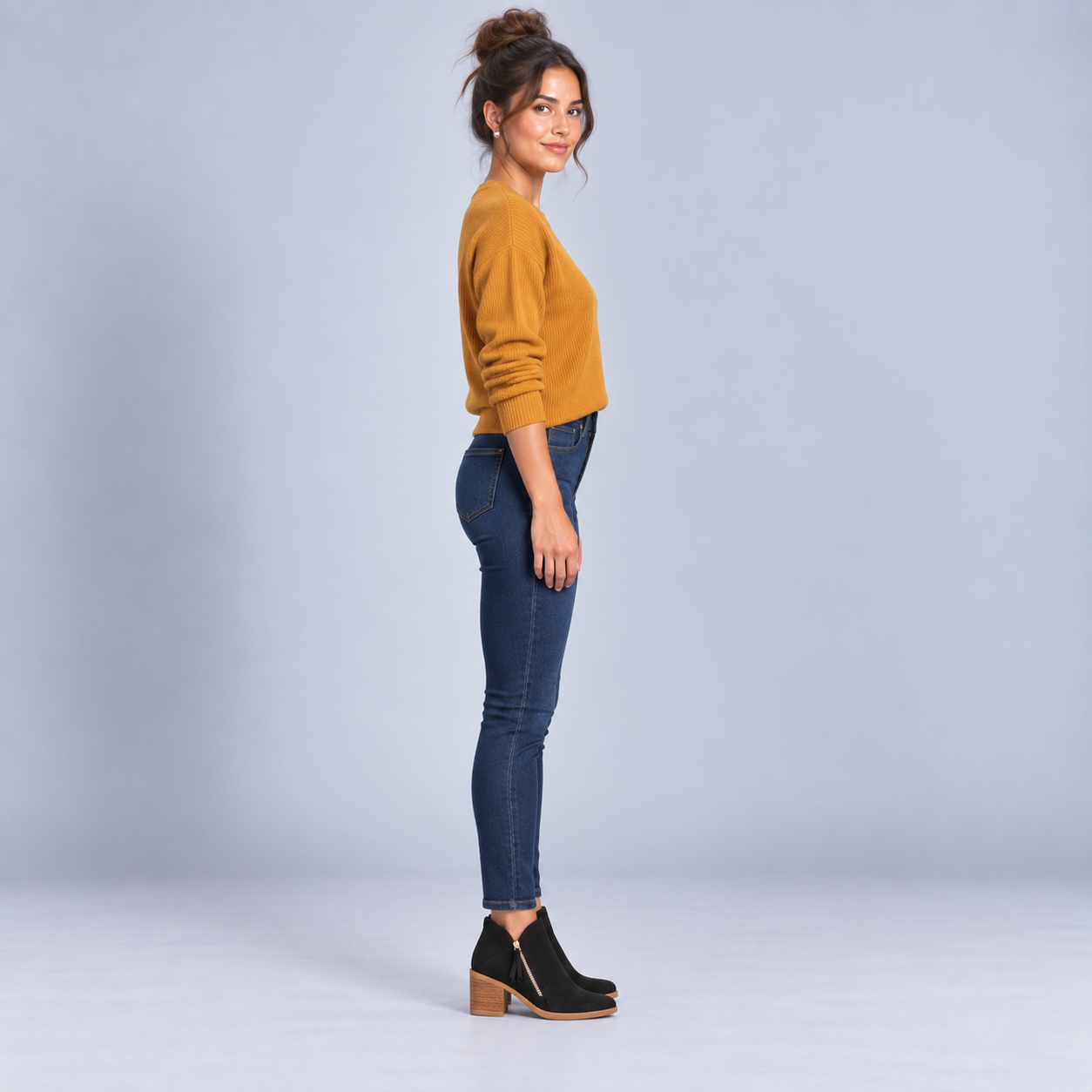 Botines de Piel para Mujer con Cremallera Lateral | Punta Redondeada y Tacón Bloque | Diseño Versátil para Looks Urbanos