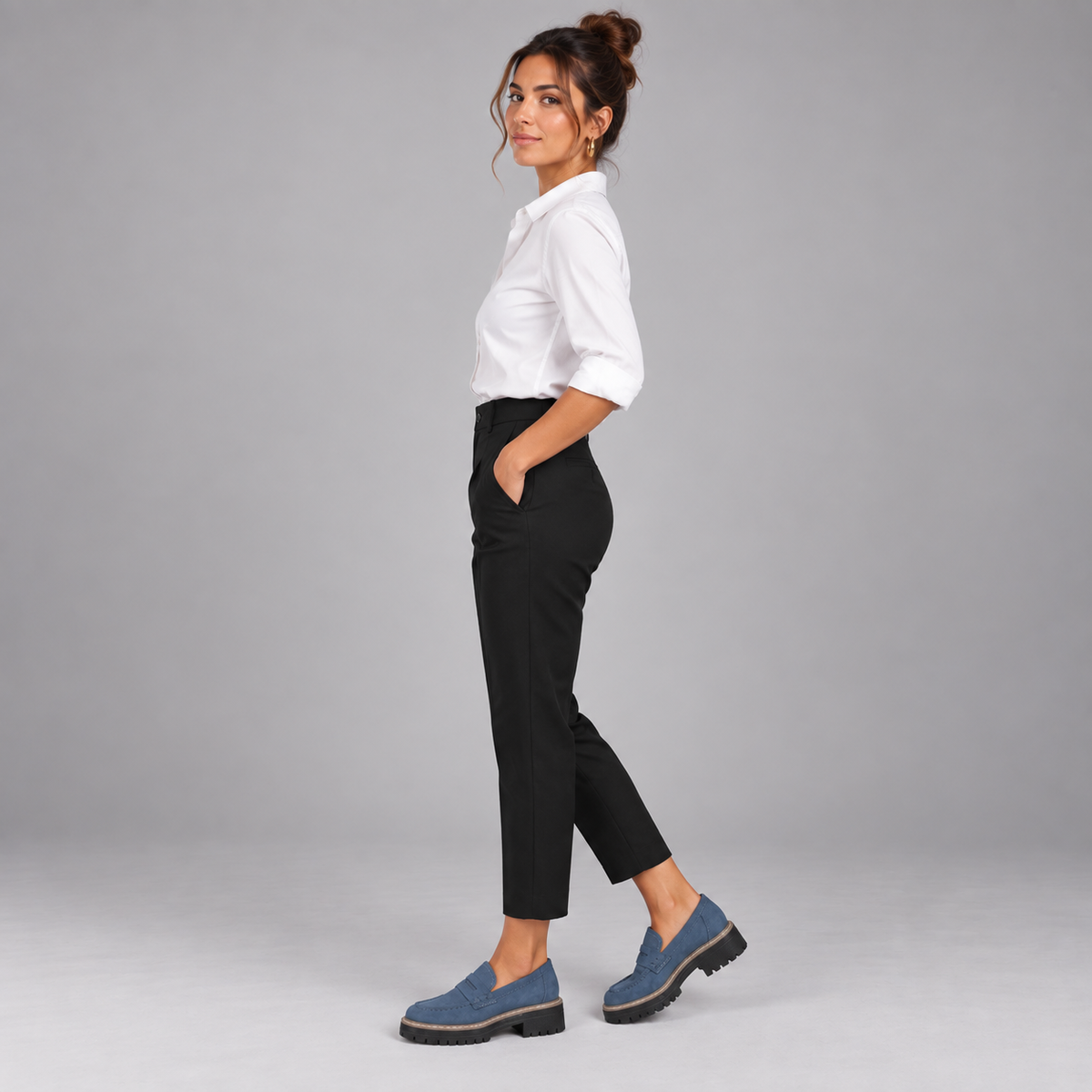 Mocasines Ortopédicos para Mujer con Soporte Ergonómico del Arco | Diseño Sin Cordones | Plantilla Acolchada, Punta Redonda, Ajuste Ancho | Oficina y Uso Diario