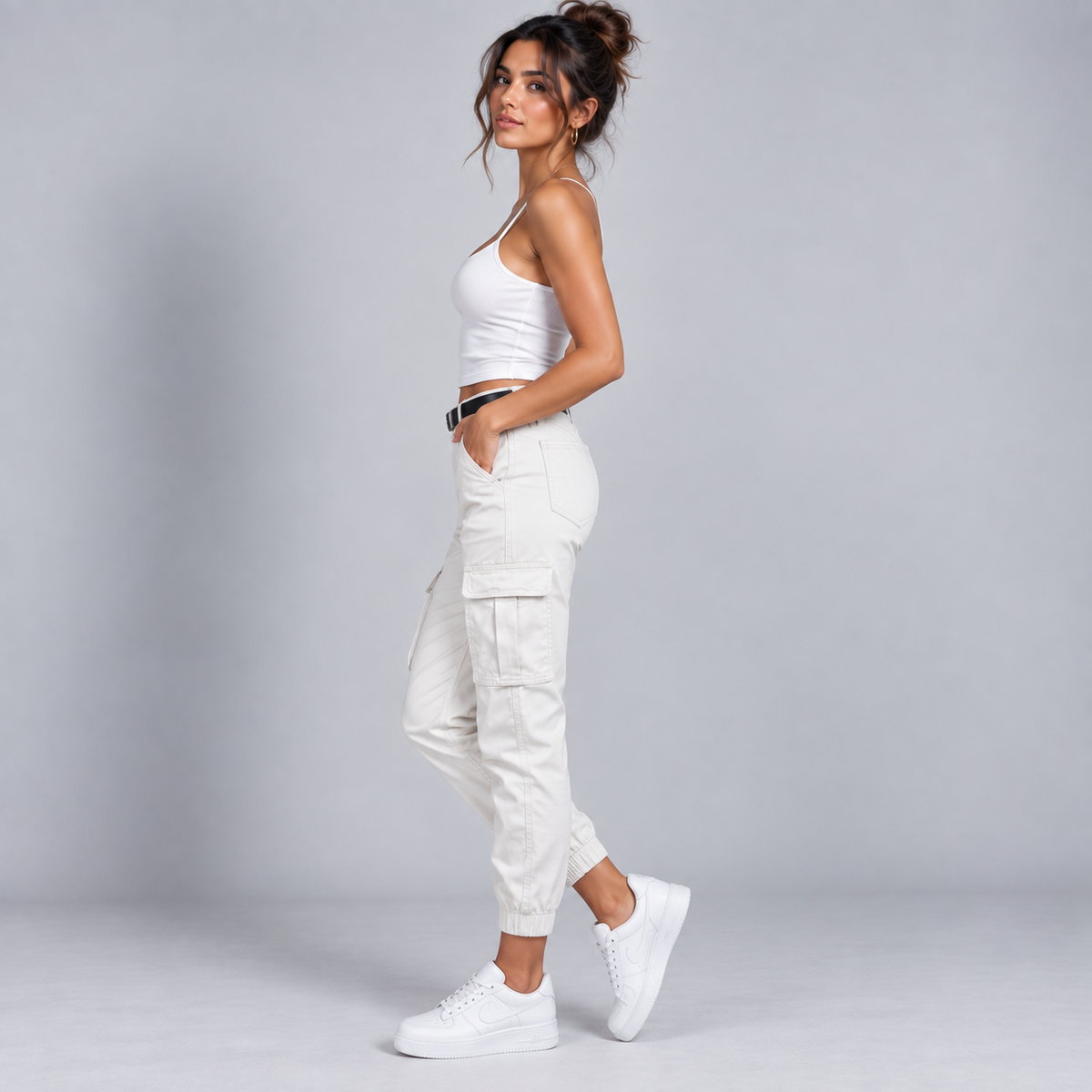 Pantalón Cargo para Mujer con Múltiples Bolsillos | Corte Relajado y Pierna Larga | Estilo Urbano para Uso Diario y Viajes
