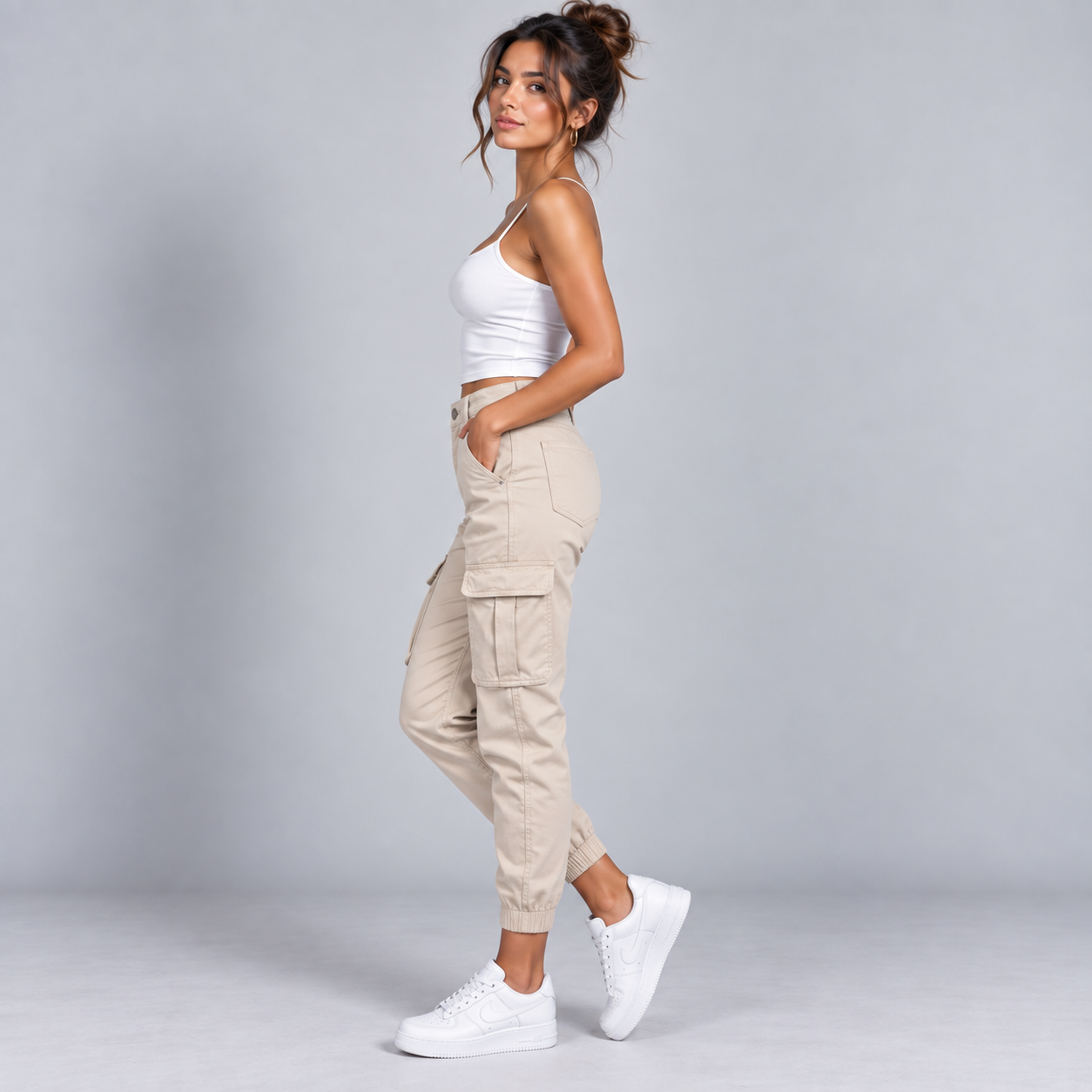 Pantalón Cargo para Mujer con Múltiples Bolsillos | Corte Relajado y Pierna Larga | Estilo Urbano para Uso Diario y Viajes