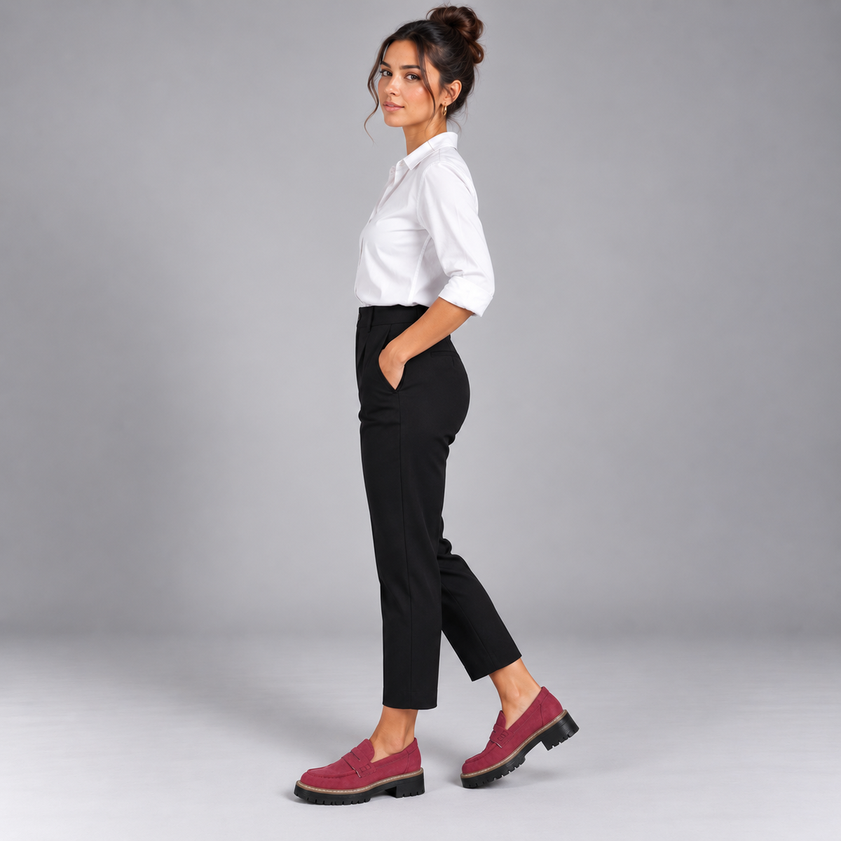 Mocasines Ortopédicos para Mujer con Soporte Ergonómico del Arco | Diseño Sin Cordones | Plantilla Acolchada, Punta Redonda, Ajuste Ancho | Oficina y Uso Diario