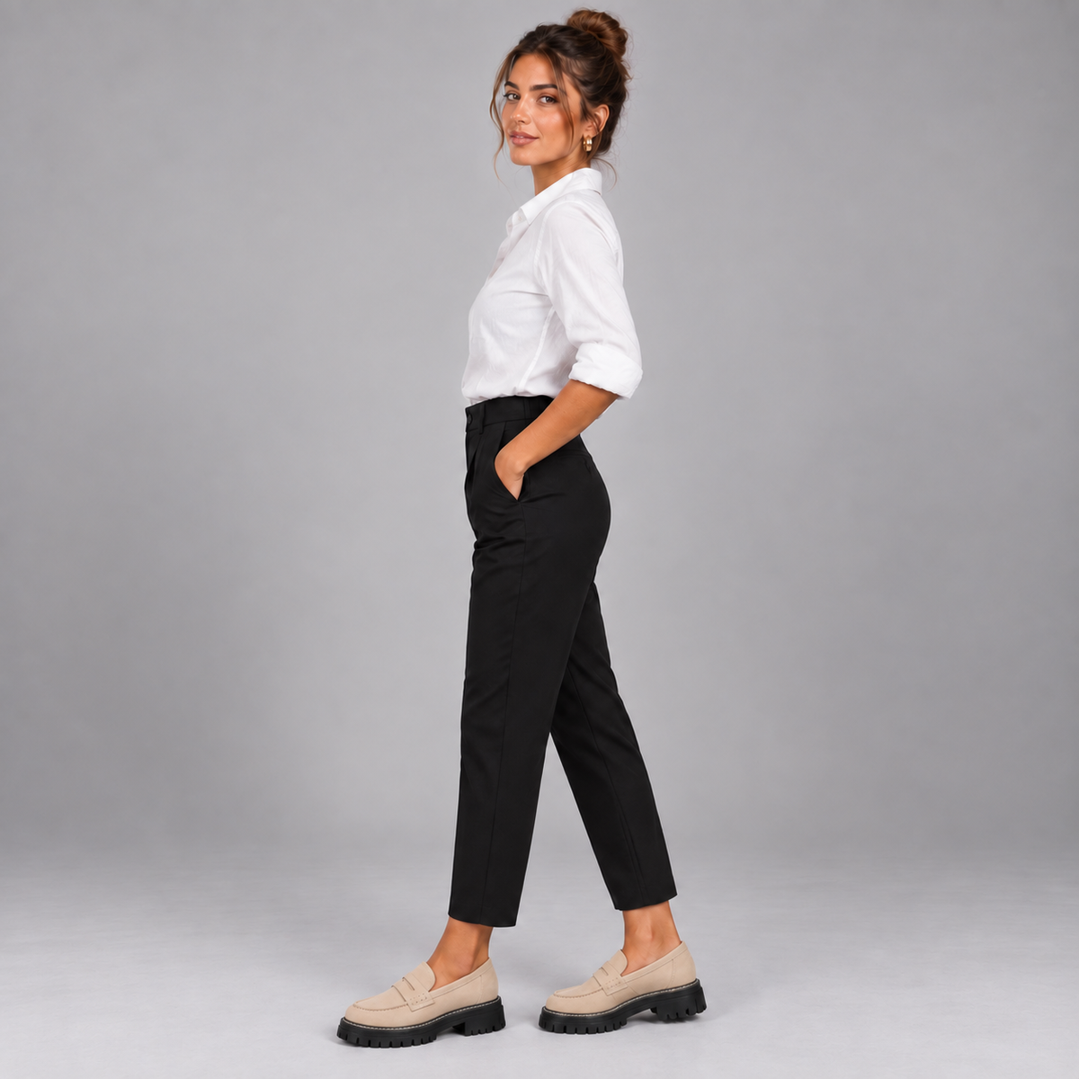 Mocasines Ortopédicos para Mujer con Soporte Ergonómico del Arco | Diseño Sin Cordones | Plantilla Acolchada, Punta Redonda, Ajuste Ancho | Oficina y Uso Diario