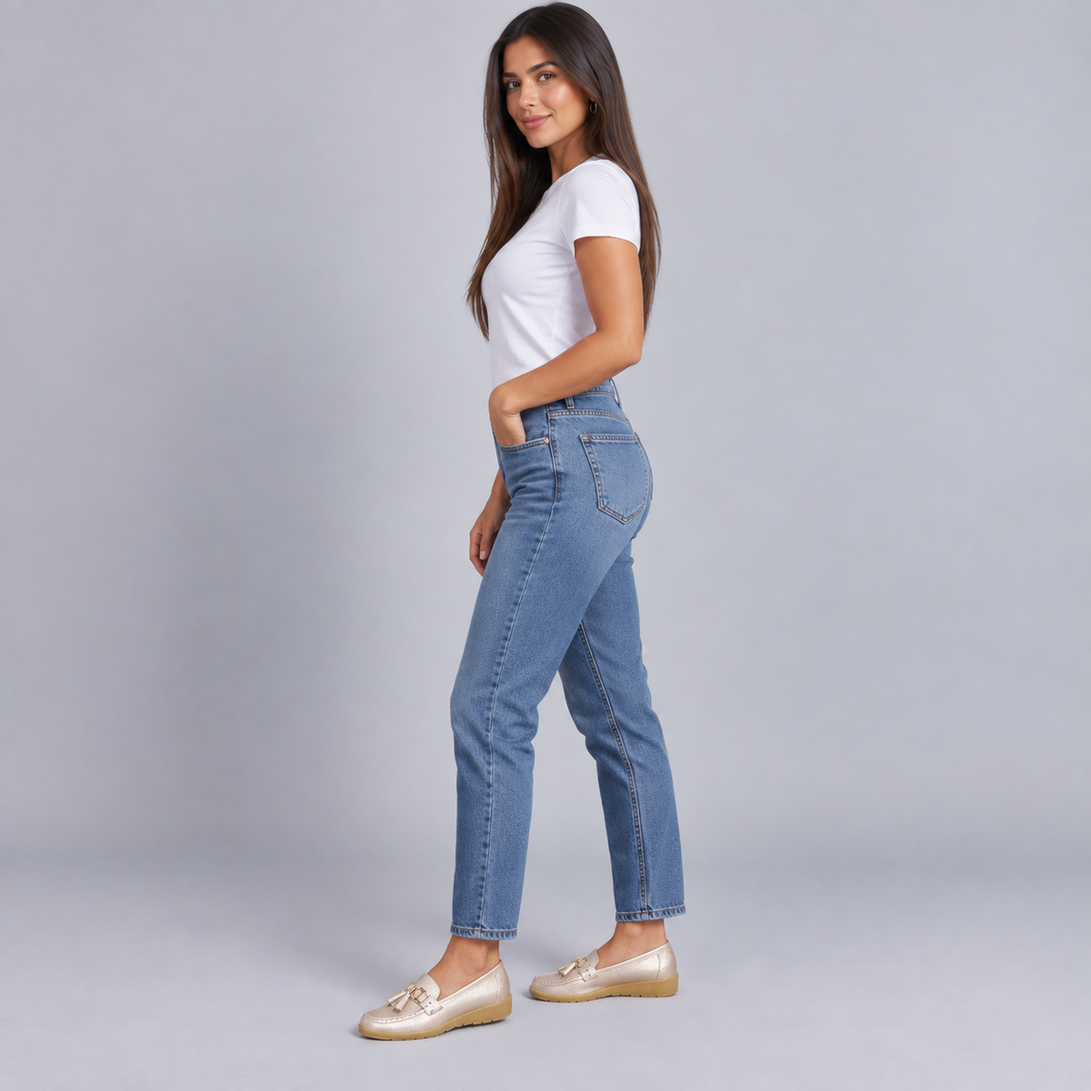 Mocasines ortopédicos de cuero para mujer | Sin cordones, plantilla acolchada | Soporte ergonómico, tacón bajo | Zapatos de oficina | Zapatos para uso diario