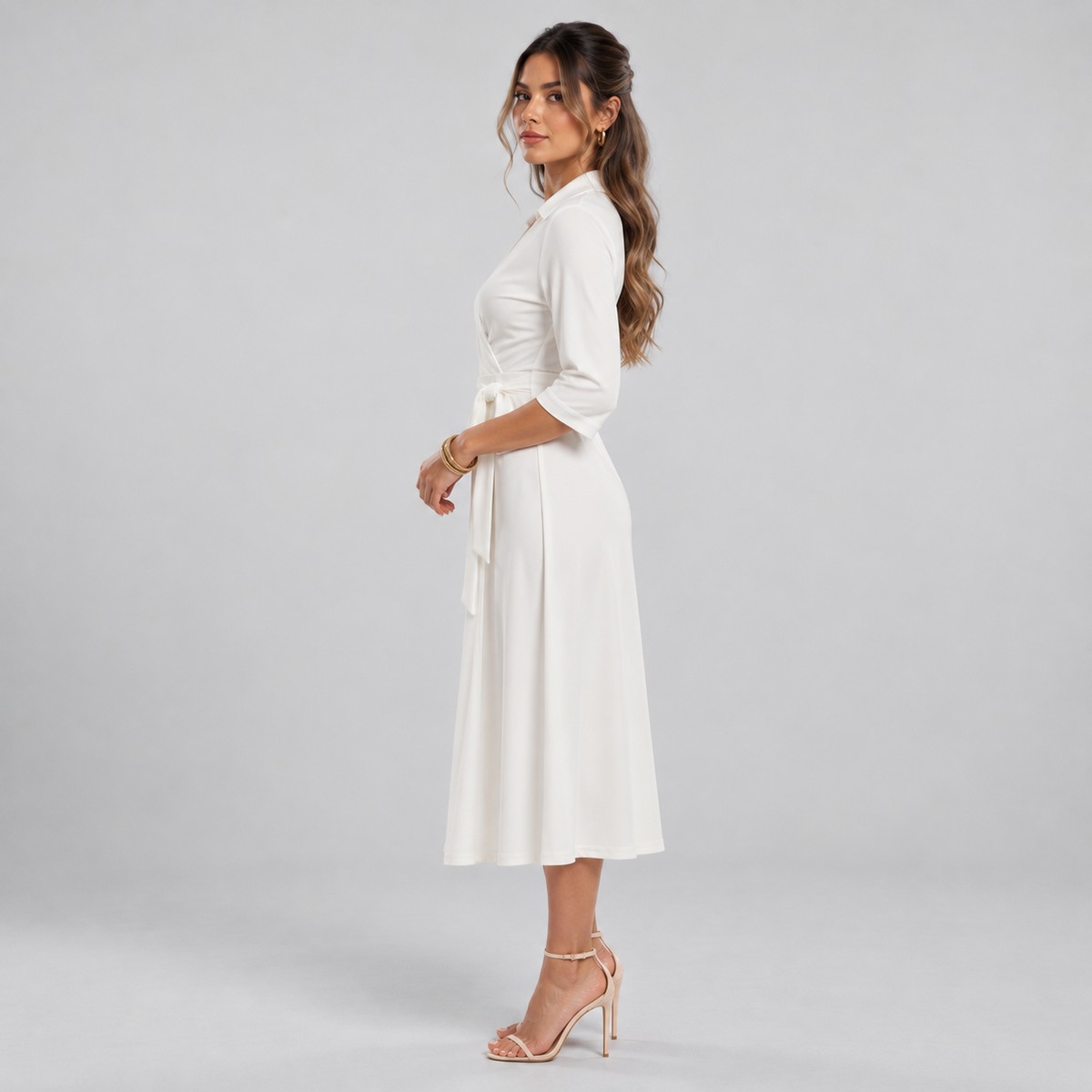 Vestido Camisero de Mujer con Cuello Clásico | Corte Fluido y Relajado | Diseño Minimalista para Otoño y Uso Diario