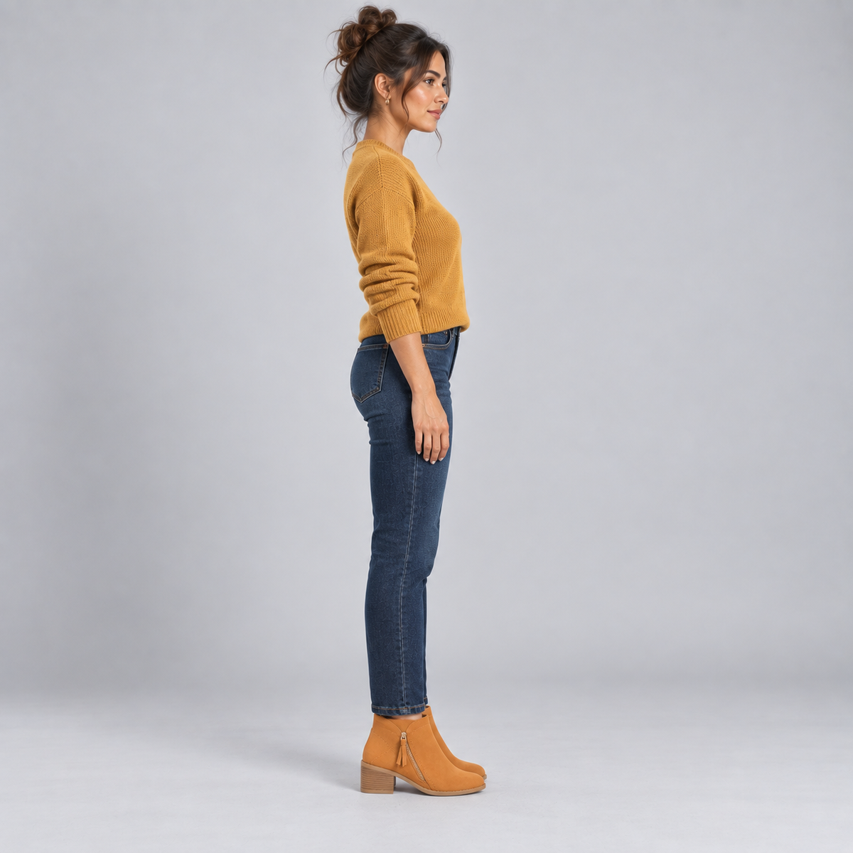 Botines de Piel para Mujer con Cremallera Lateral | Punta Redondeada y Tacón Bloque | Diseño Versátil para Looks Urbanos
