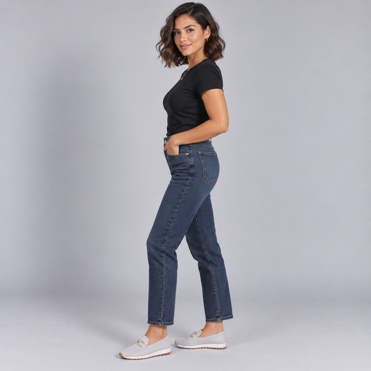 Mocasines Ortopédicos para Mujer con Parte Superior Textil | Cierre de Deslizamiento | Accento Metálico, Suela Flexible, Comodidad Todo el Día | Zapatos de Trabajo