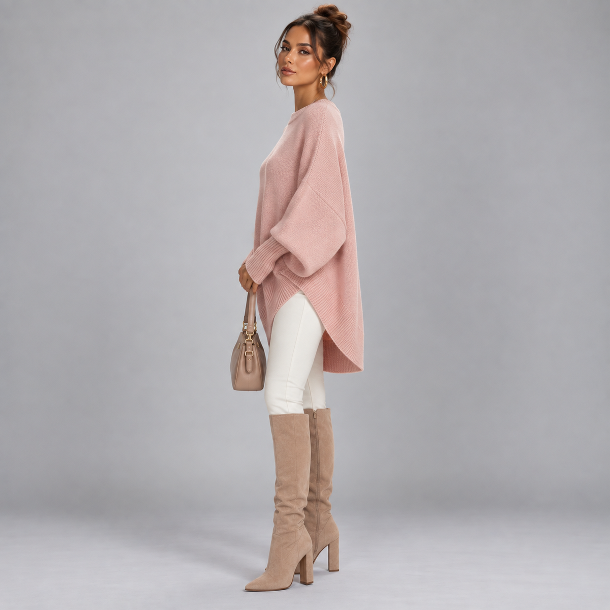 Jersey de punto fino para mujer con corte entallado