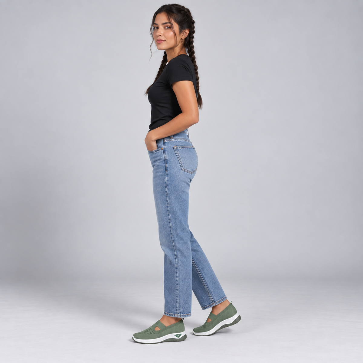 Zapatillas con Cuña Interior y Malla Transpirable | Diseño Sin Cordones y Plantilla Acolchada | Suela Antideslizante para Mujer