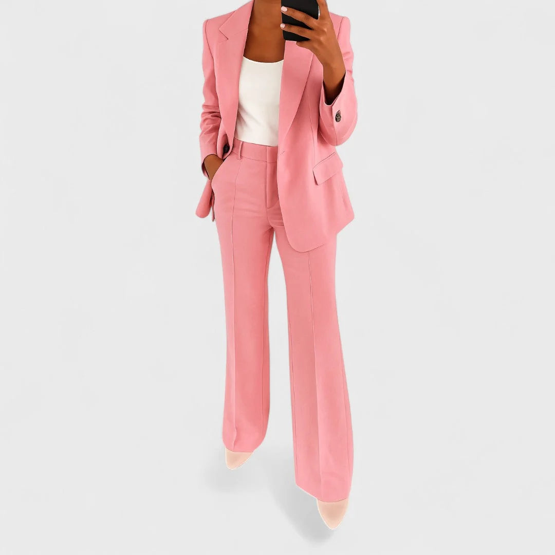 Blazer para mujer y pantalones de pierna ancha con cintura alta