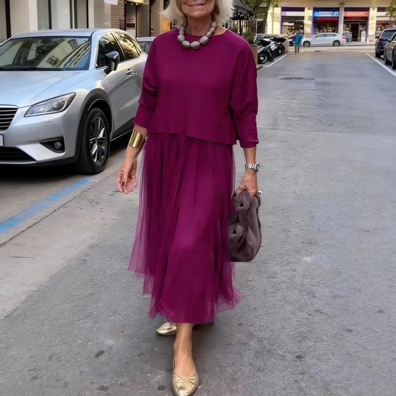 Conjunto de dos piezas para mujer con blusa corta