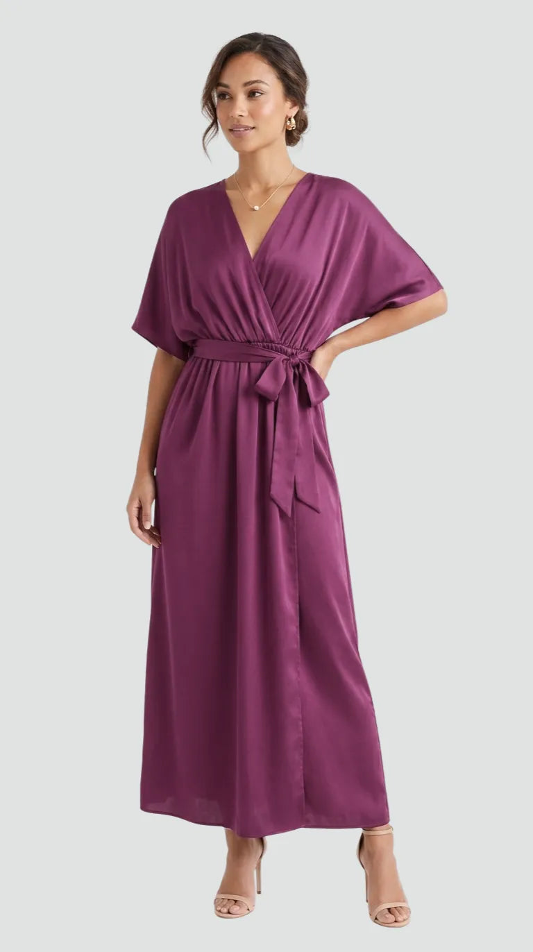 Vestido midi de mujer con dobladillo fruncido y volantes