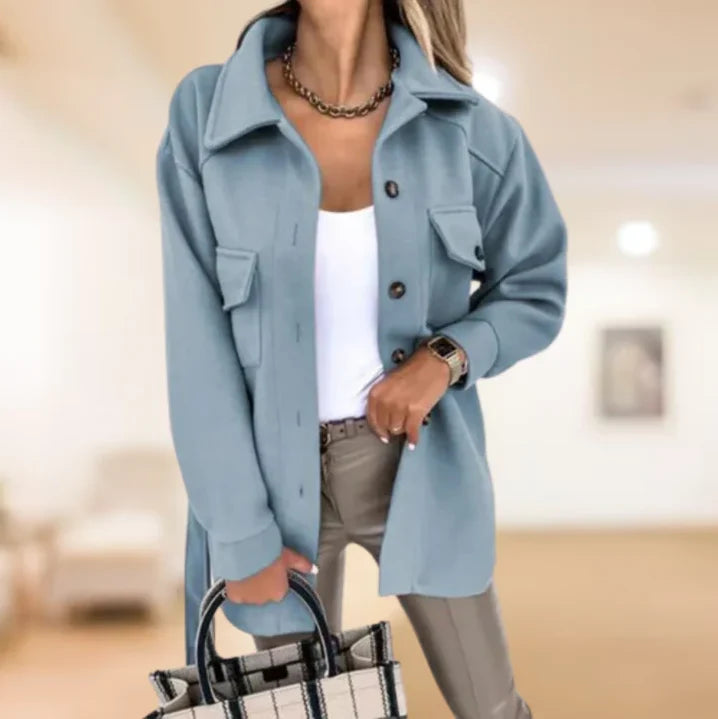Chaqueta camisa de mujer con cinturón extraíble