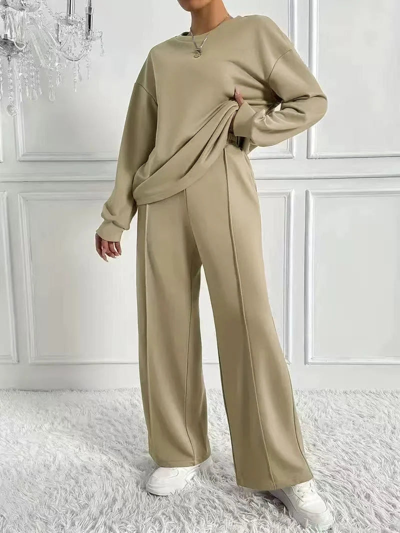 Conjunto de sudadera y pantalones para mujer con cintura alta