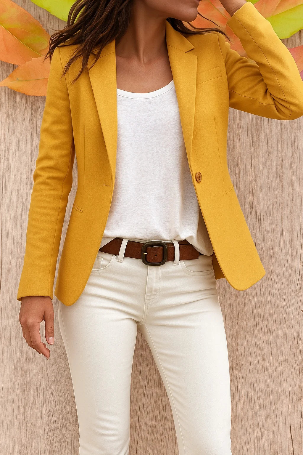 Blazer entallado para mujer con cierre de un botón
