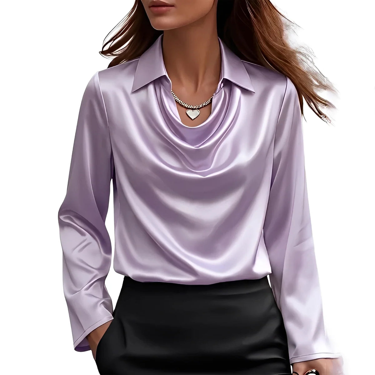 Blusa de mujer de manga larga y corte clásico